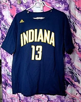 Adidas Indiana Pacers Paul George #13 Jersey T Shirt XL Blue Go-To Tee PG13 • $17.99