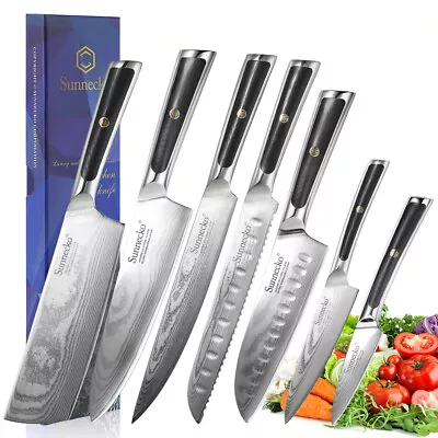 7pcs Kitchen Knife Set Japanese Chef Knife Damascus Steel Meat Slicer Cook Tool • $84.79