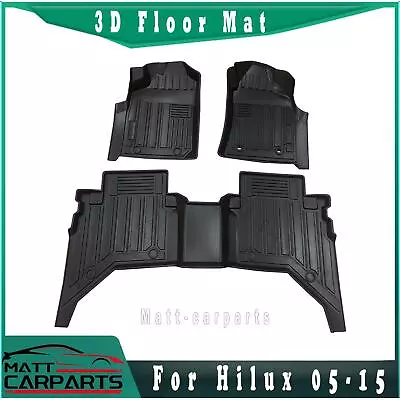 3D TPE Door Sill Covered Floor Mats For Toyota Hilux Dual Cab 2005-2015 • $129.99