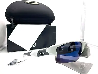Oakley Flak Jacket Xlj Polished White W/ Ice Iridium Sunglasses 24-373 Authentic • $150