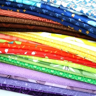 5FQ Pack 100% Cotton Quilting Patchwork Backing Cotton Craft Fabric • £7.49