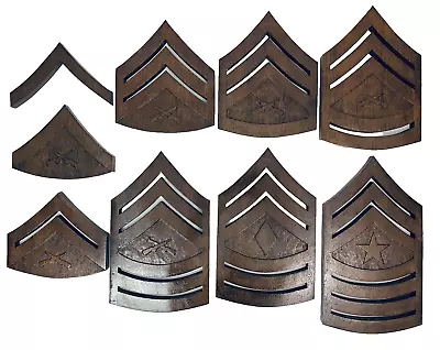 Large Wood Marine Corps Enlisted Rank Insignia Wall Hanging Rank Plaque USMC • $174.95