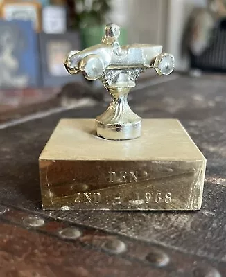 Vintage 1968 Soap Box Derby Trophy 2nd Place “Den” Marble Base • $28.99