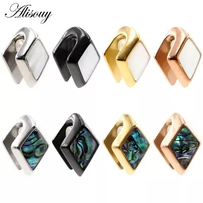 Alisouy 1PC Stainless Steel Square Rhombus Shell Ear Weights Heavy Expander Stre • $14.89