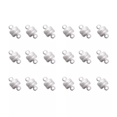 100 Sets Oval Silver Brass Magnetic Clasps Jewelry Findings 11x7mm Hole 1.5mm • $19.34