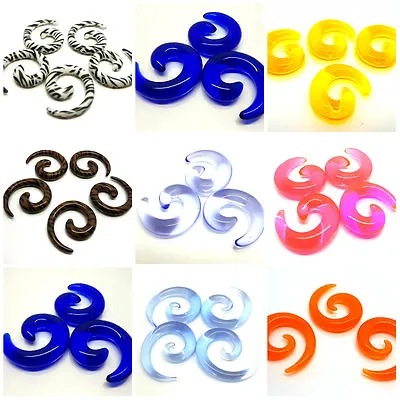 £4.99 • Buy Spiral Taper Stretcher Expanders Acrylic Flesh Tunnel Ear Plug Stretching 1pair
