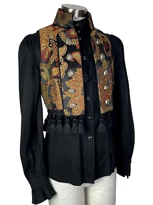 Shrine Steampunk Gothic Gypsy Paisley Vampire Matador Toreador Paisley Vest • $109.99