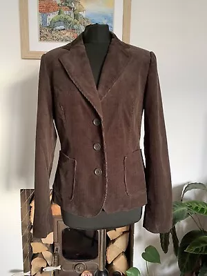 Vintage ZARA Brown Corduroy Boyfriend Jacket Blazer - Size Large - Cord • £39.99