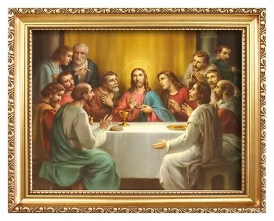 The Last Supper Jesus And 12 Disciples / Apostles Framed Picture Religious Print • £17.99