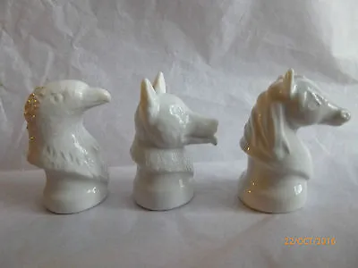 £7.50 • Buy Wade Whimsie -  White Animal Head Bust Eagle, Dog, Horse