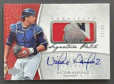 2006 UD Exquisite Signature Auto Patch VICTOR MARTINEZ Cleveland #'d /30 • $44.95