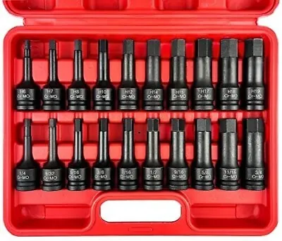 1/2 Drive Master Impact Hex Bit Set 20 Piece Hex Driver Socket Set Allen Bit  • $76.99