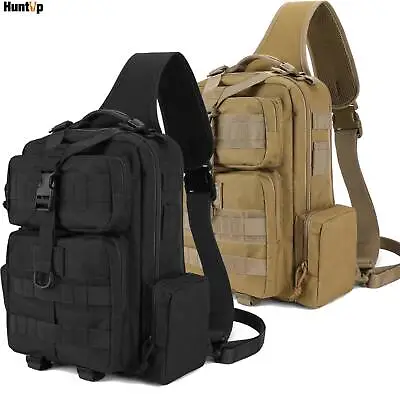 Mens Tactical Sling Bag Military Molle Crossbody Chest Pack Shoulder Backpack • $21.84