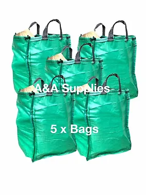 £19.99 • Buy Garden Bags (Pack Of 5) Heavy Duty 120 L Refuse Large Grass Leaves Waste Sacks