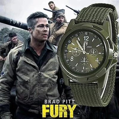 Mens Sports Military Swiss Style High Quality Analog Canvas Strap Army UK • £17.88