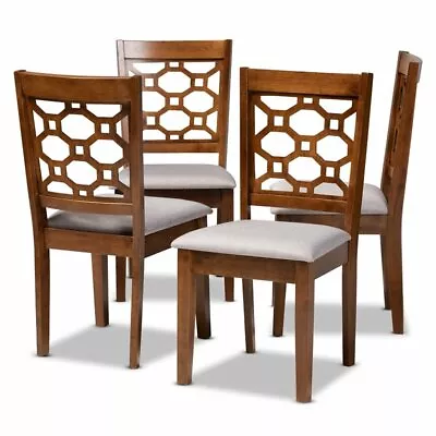 Baxton Studio Grey And Brown Finished Wood 4-Piece Dining Chair Set • $216.99