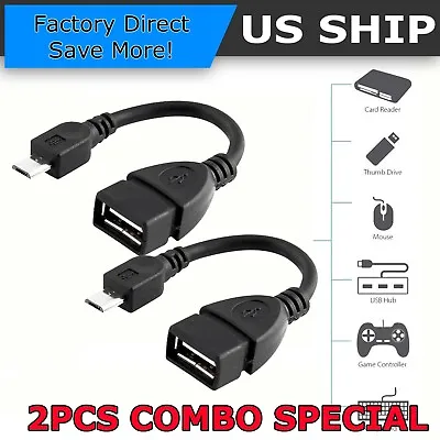 Micro USB OTG Host Cable Adapter Male To 2.0 Female For Android Tablet / Phone • $3.95