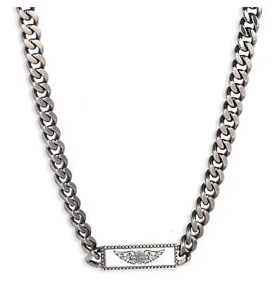 Harley-Davidson Men's 22 In. Wing Logo ID Tag Curb Chain Necklace Silver • $99.95