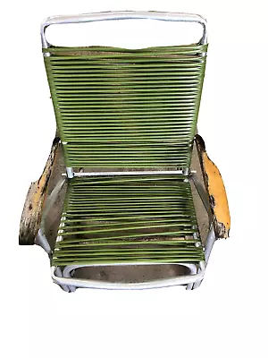 Retro Telescope Folding Furniture Aluminum & Vinyl Green Rocking Lawn Chair • $29.99