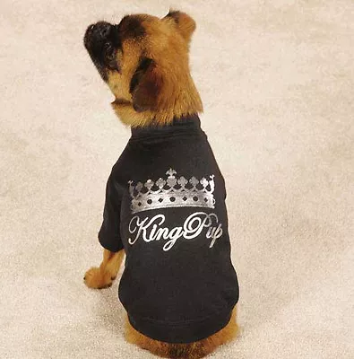 Zack & Zoey King Pup Dog T-Shirt Tee Black Pet Top Crown • $14.99