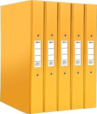 A4 Ring Binder File Folder Yellow Holds 190 Sheets 25 Mm Spine Pack Of 5 • £17.99