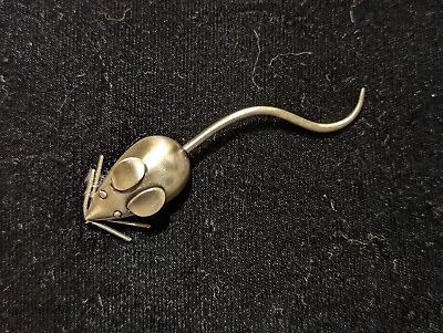 Vintage BEAU Sterling Silver 925 Figural Mouse Long Tail Whiskers Pin Brooch 3  • $24.99