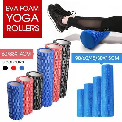$21.99 • Buy 30/45/60/90 Cm Eva Physio Foam Roller Yoga Pilates Gym Trigger Point Massage