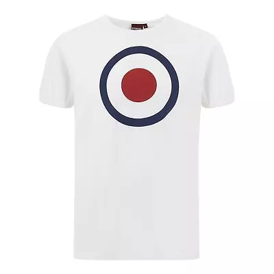 Mens Merc London Mod Target Logo Cotton T-Shirt Ticket - White • £26.99