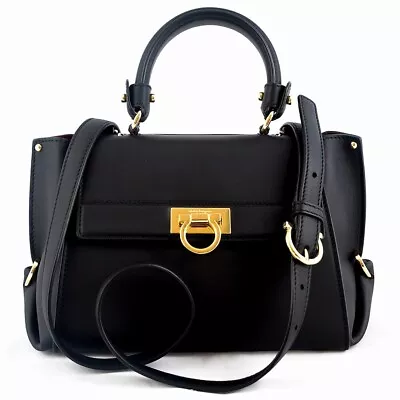 *REDUCED* Salvatore Ferragamo Sofia Small Satchel Bag | Black Calfskin • $995