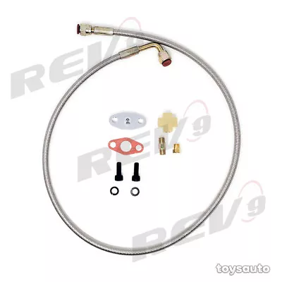 Rev9 90 Degree 4AN Female Oil Supply Feed Line T3 T4 GT30 GT35 T66 T67 T70 Turbo • $28.99