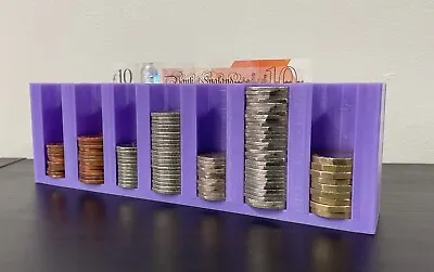 Coin Cash Note Money Organiser Mini Storage Box Holder Sorter Savings Wallet LL • £9.99