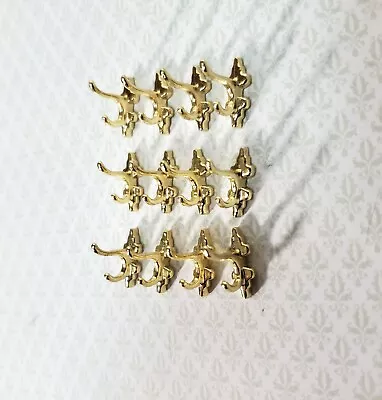 Dollhouse Wall Coat Hooks Set Of 12 Metal 1:12 Scale Miniature Gold Finish 1/2  • $4.75