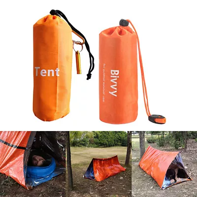 Outdoor Emergency Thermal Waterproof Sleeping Bag Camping Survival Bivvy Tent • $21.43