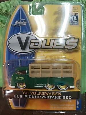 $20 • Buy Jada Toys V-Dubs '63 Volkswagen Bus Pickup W/Stake Bed Wave 3 2007 1:64 NEW #D20