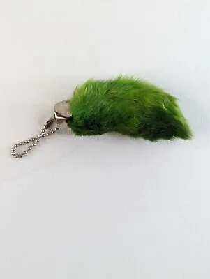 Vintage Lucky Charm Rabbit’s Foot Keychain GREEN 2.5  70's 80's • $17.97