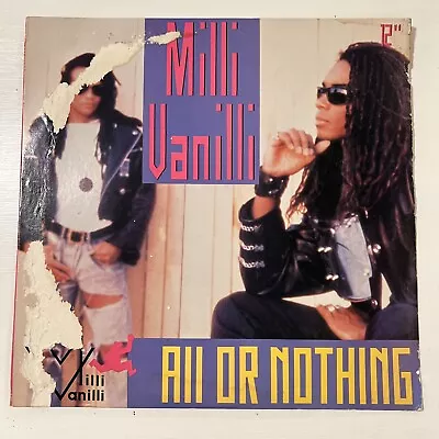 Milli Vanilli All Or Nothing 12  1990 ARISTA ADI-9924 G+/VG+ • $14.99