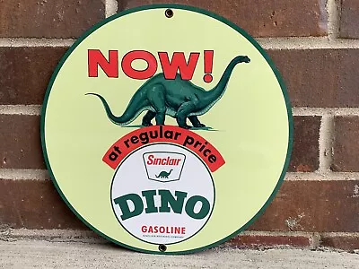 Sinclair Dino Gasoline Vintage Style Advertising Sign Garage Man Cave Round • $20