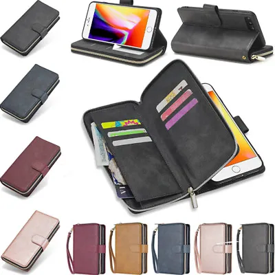 $18.59 • Buy For IPhone 15 14 13 Pro Max 11 12 XR 7 8 Leather Flip Zip Card Wallet Case Cover