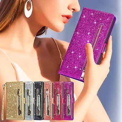 Bling Shiny Case For Apple IPhone Various Phone Girl Leather Flip Wallet Cover • $12.73