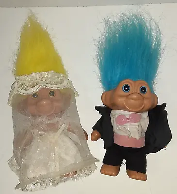 Vintage TNT Troll Bride And Groom 1991 Four Inches Tall • $29.69