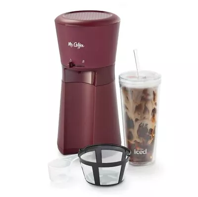 Mr. Coffee® Iced™ Coffee Maker With Reusable Tumbler And Coffee Filter Burgundy • $59.99