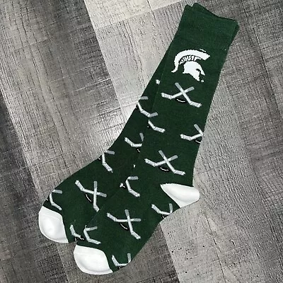 Michigan State Spartans Ncaa College Team Logo Hockey Trouser Socks Mens • $9.67