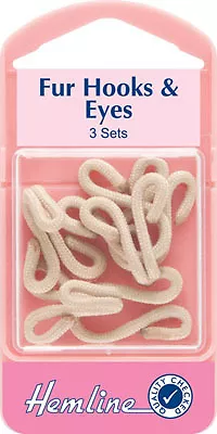 £4.60 • Buy Hemline - Fur Hooks And Eyes: Beige - Size 3