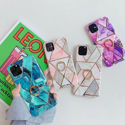 $11.99 • Buy Marble Phone Case Finger Ring For IPhone 12 11 Pro Max XS Max XR X 8 7 