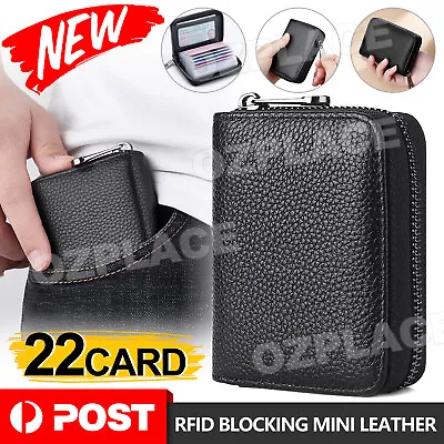 $6.75 • Buy Mini Leather 22 Card Wallet Business Case Purse Credit Card Holder RFID Blocking