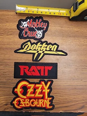 4 Hard Rock Metal Patch Lot Motley Crue Ratt Ozzy Osborne Dokken Sew On Iron • $16