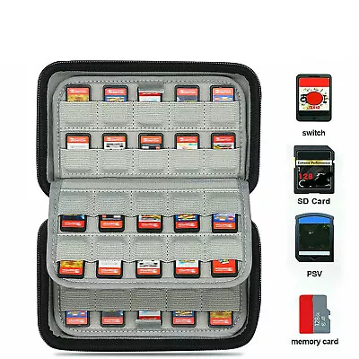 80-Slot Game Cartridge SD Card Holder Storage Bag For Nintendo Switch NS&PS Vita • £11.99