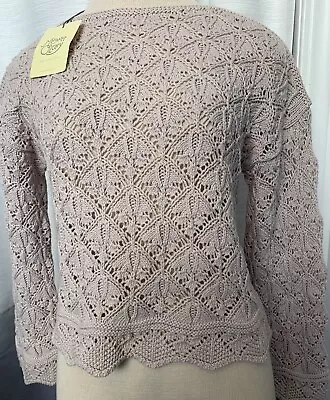 Margaret O'Leary Women’s Small Parchment 100% Cotton Knit Sweater NWT • $111