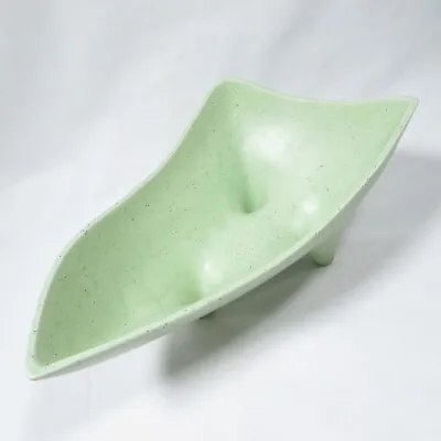 Vintage Stanford Pottery Planter Mid Century Green Triangle Dish 205 E Speckle • $40
