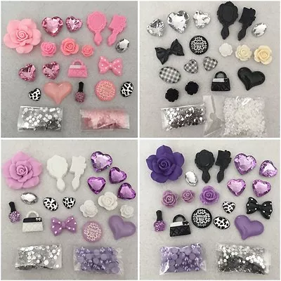 $8.50 • Buy DIY Anna Sui Decoden Kit Resin Rhinestone Pearl Clay Rose Flatback Cabochon Lot